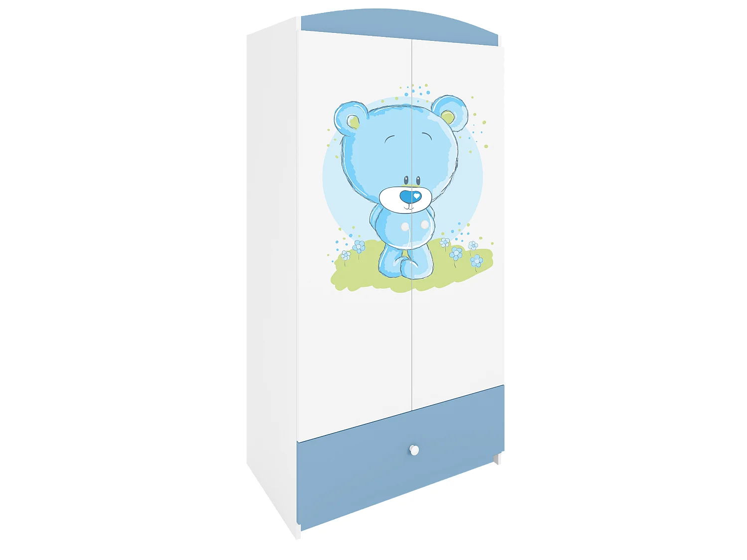 Kinderkleiderschrank Babydreams Drehtürenschrank Kleiderschrank Blaubär Blau