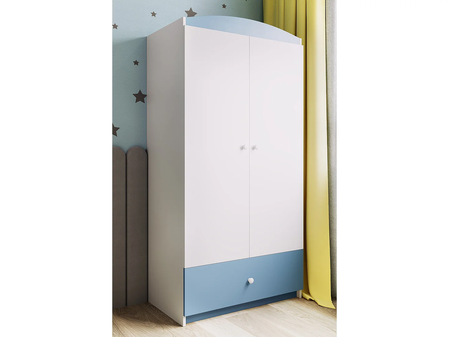 Armoire enfant 2 portes et 1 tiroir - Azur