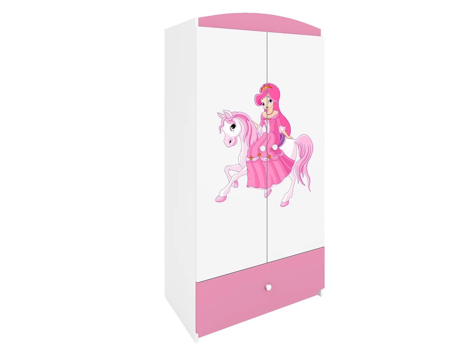 Kinderkleiderschrank Babydreams Drehtürenschrank Kleiderschrank Prinzessin II Hellrosa