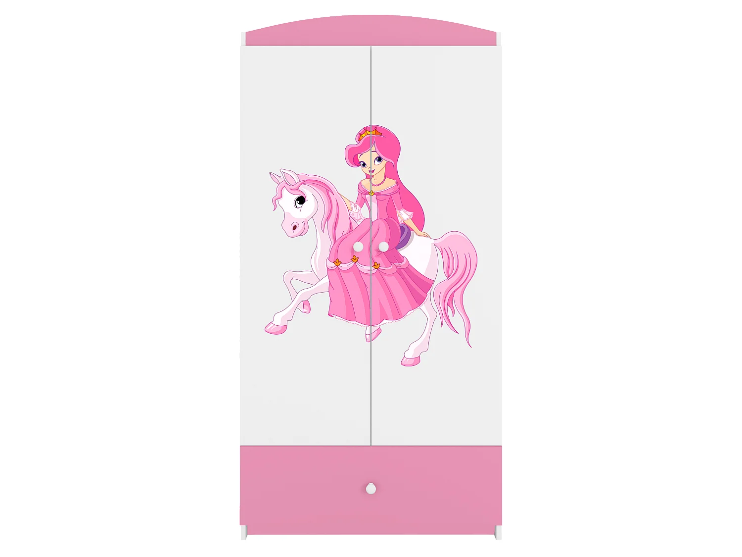 Kinderkleiderschrank Babydreams Drehtürenschrank Kleiderschrank Prinzessin II Hellrosa