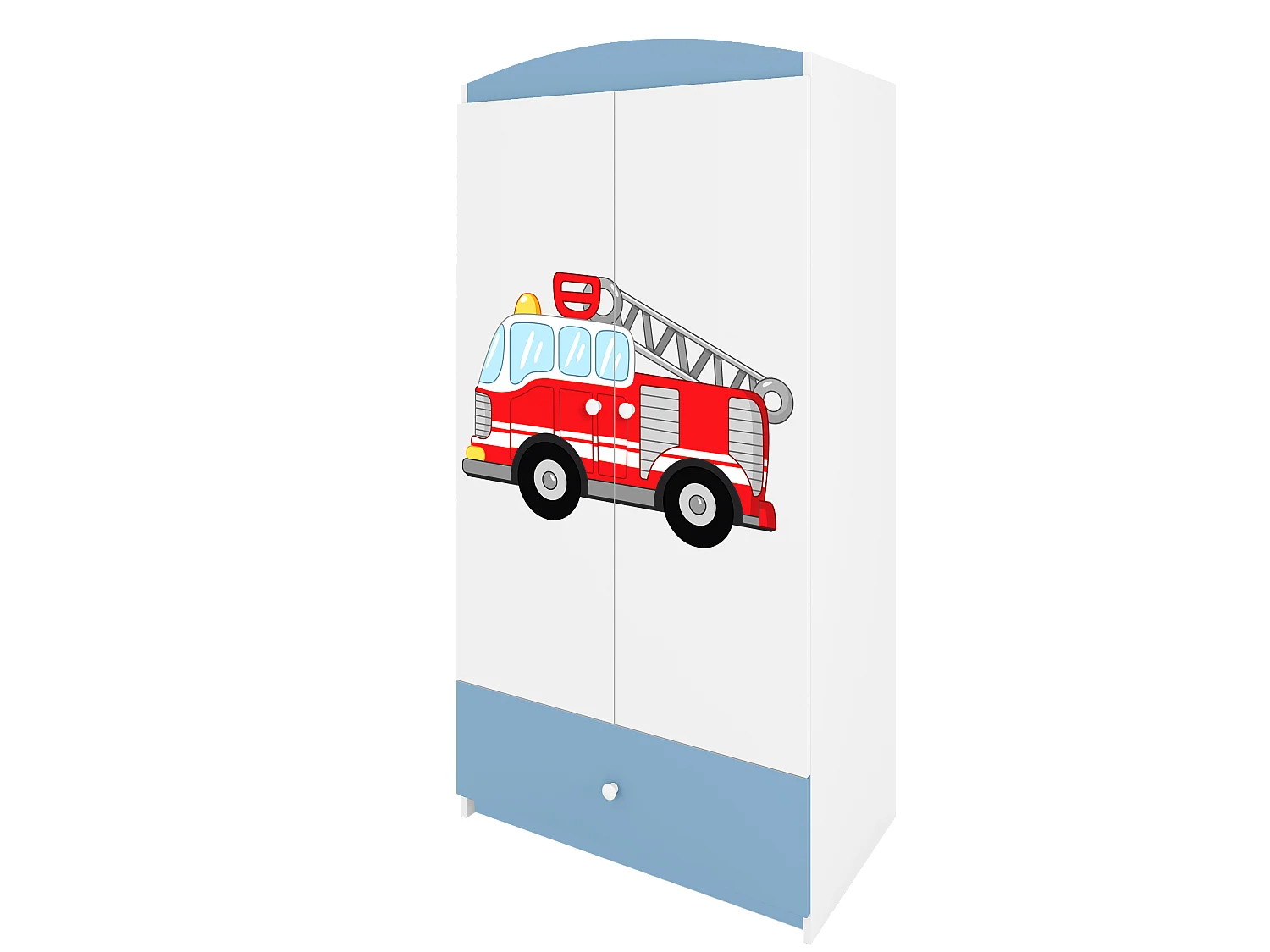Kinderkleiderschrank Babydreams Drehtürenschrank Kleiderschrank Löschzug Blau