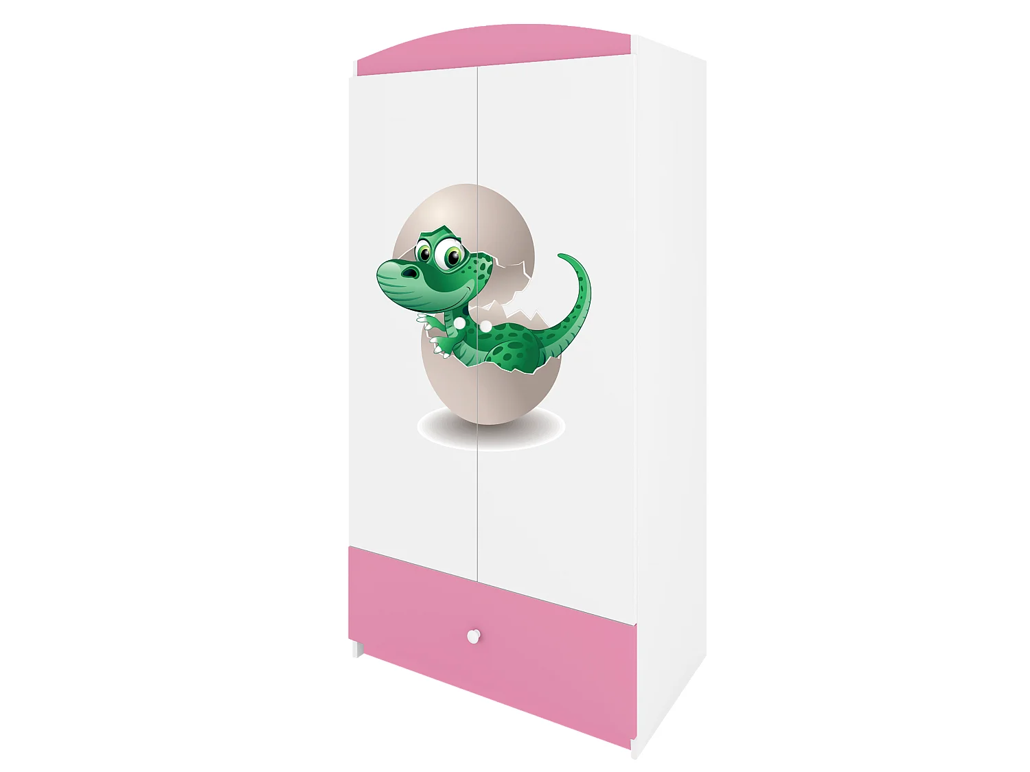 Kinderkleiderschrank Babydreams Drehtürenschrank Kleiderschrank Kleiner Dino Hellrosa