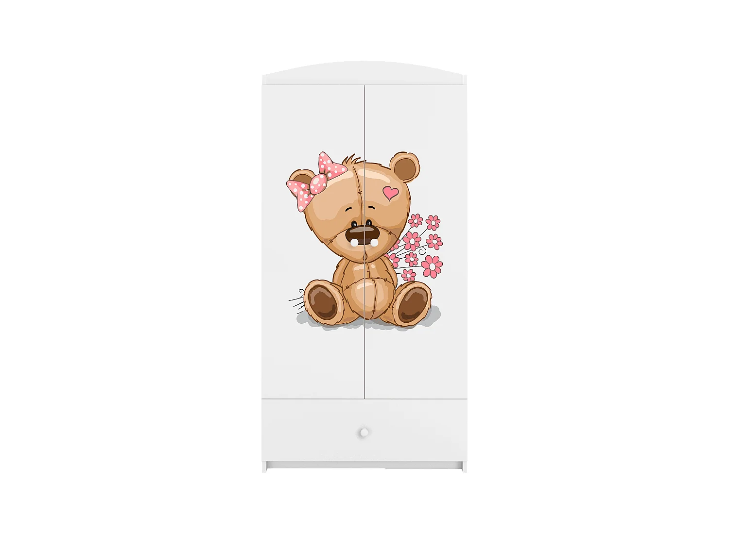 Kinderkleiderschrank Babydreams Drehtürenschrank Kleiderschrank Teddybär II Weiß