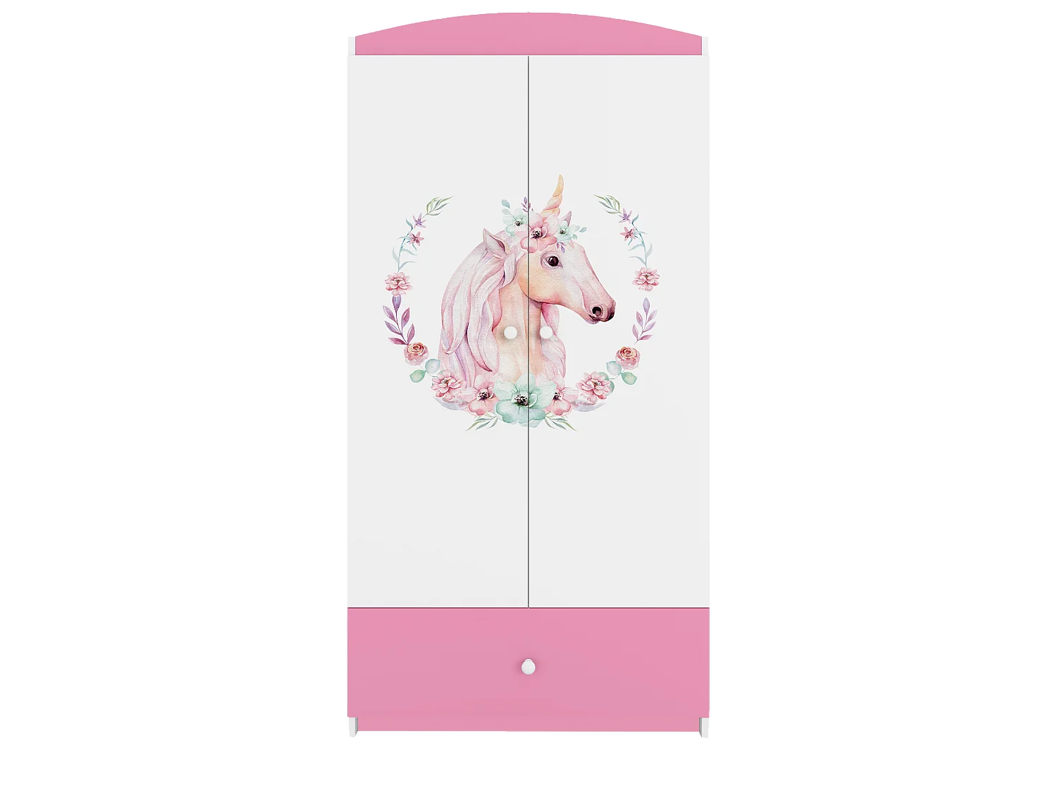 Kinderkleiderschrank Babydreams Drehtürenschrank Kleiderschrank Pferd Hellrosa