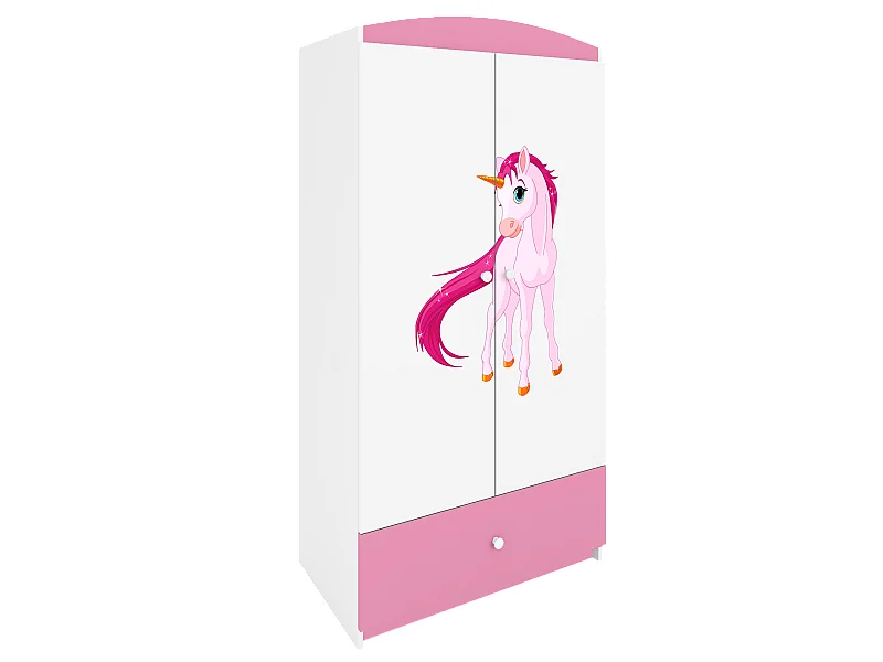 Kinderkleiderschrank Babydreams Drehtürenschrank Kleiderschrank Einhorn Hellrosa