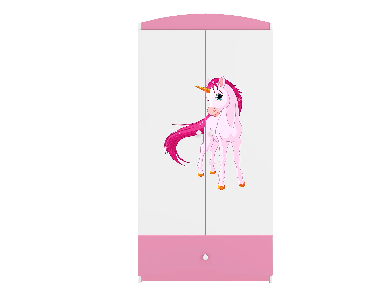 Kinderkleiderschrank Babydreams Drehtürenschrank Kleiderschrank Einhorn Hellrosa