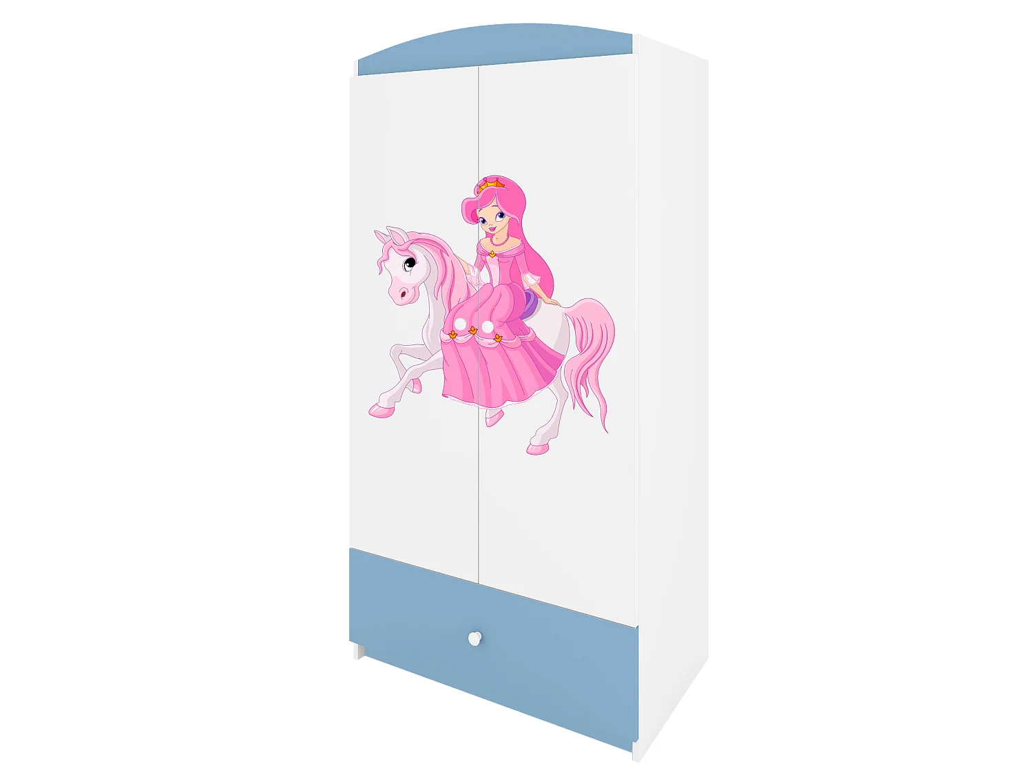 Kinderkleiderschrank Babydreams Drehtürenschrank Kleiderschrank Prinzessin II Blau