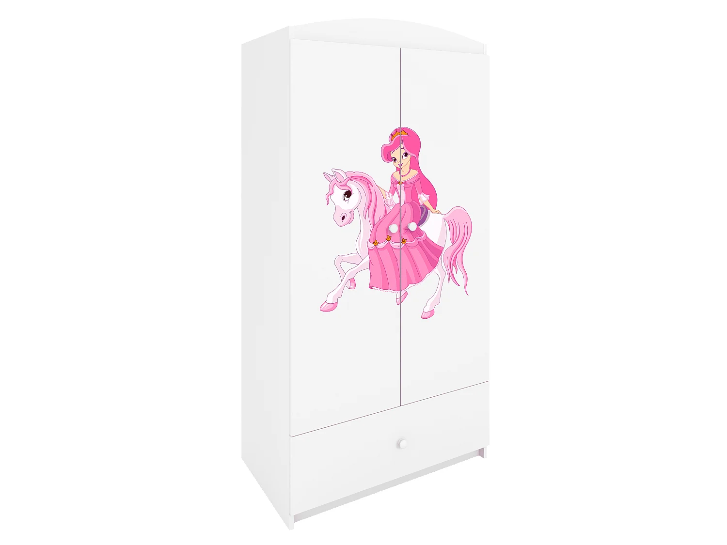 Kinderkleiderschrank Babydreams Drehtürenschrank Kleiderschrank Prinzessin II Weiß