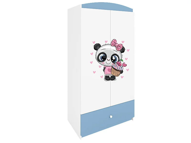 Kinderkleiderschrank Babydreams Drehtürenschrank Kleiderschrank Panda Blau