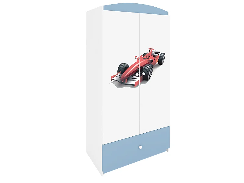 Kinderkleiderschrank Babydreams Drehtürenschrank Kleiderschrank Formel 1 Blau