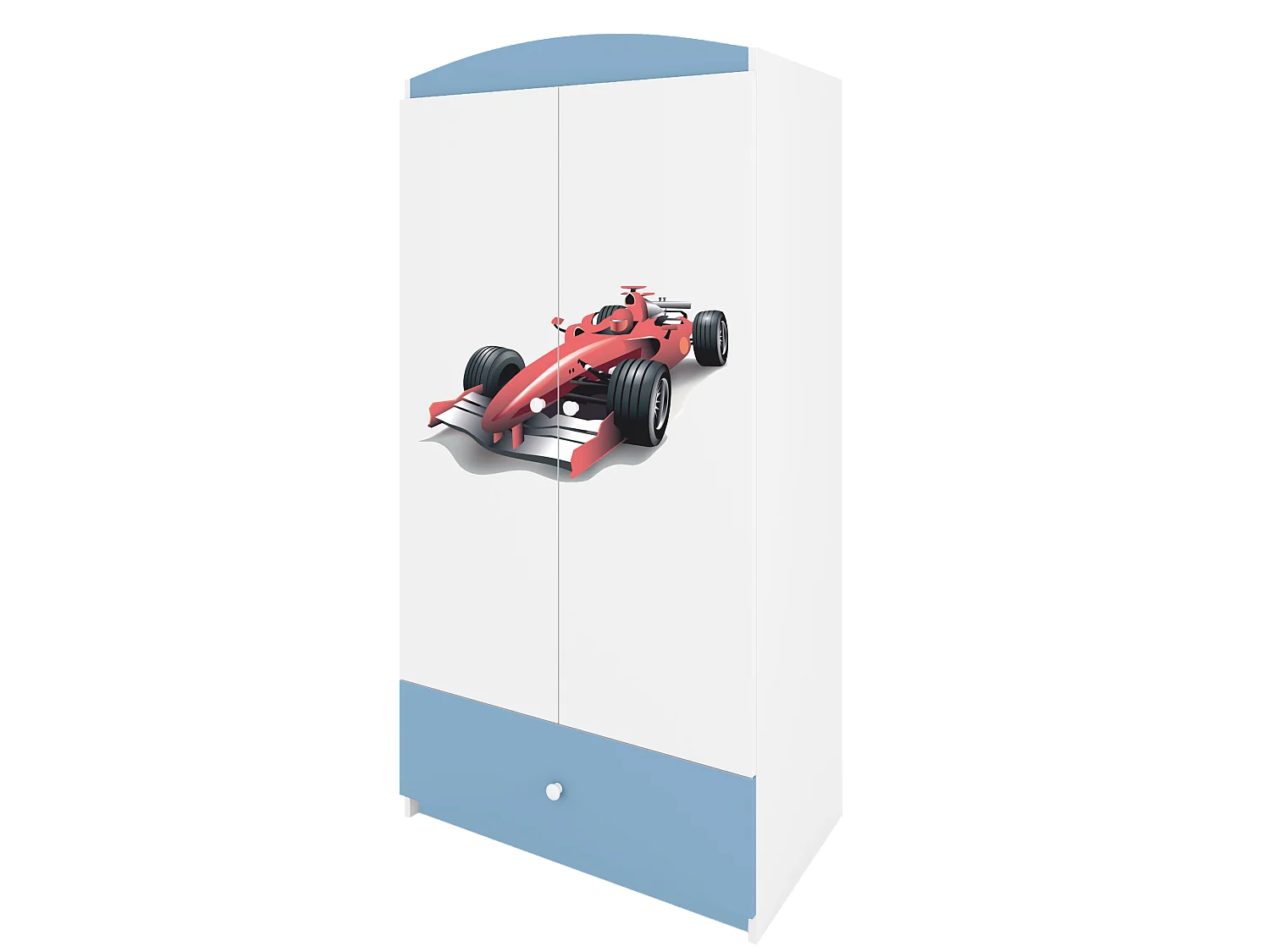 Kinderkleiderschrank Babydreams Drehtürenschrank Kleiderschrank Formel 1 Blau