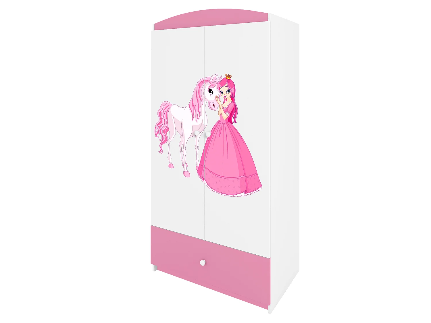 Kinderkleiderschrank Babydreams Drehtürenschrank Kleiderschrank Prinzessin I Hellrosa