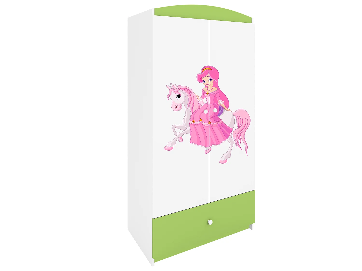 Kinderkleiderschrank Babydreams Drehtürenschrank Kleiderschrank Prinzessin II Grün