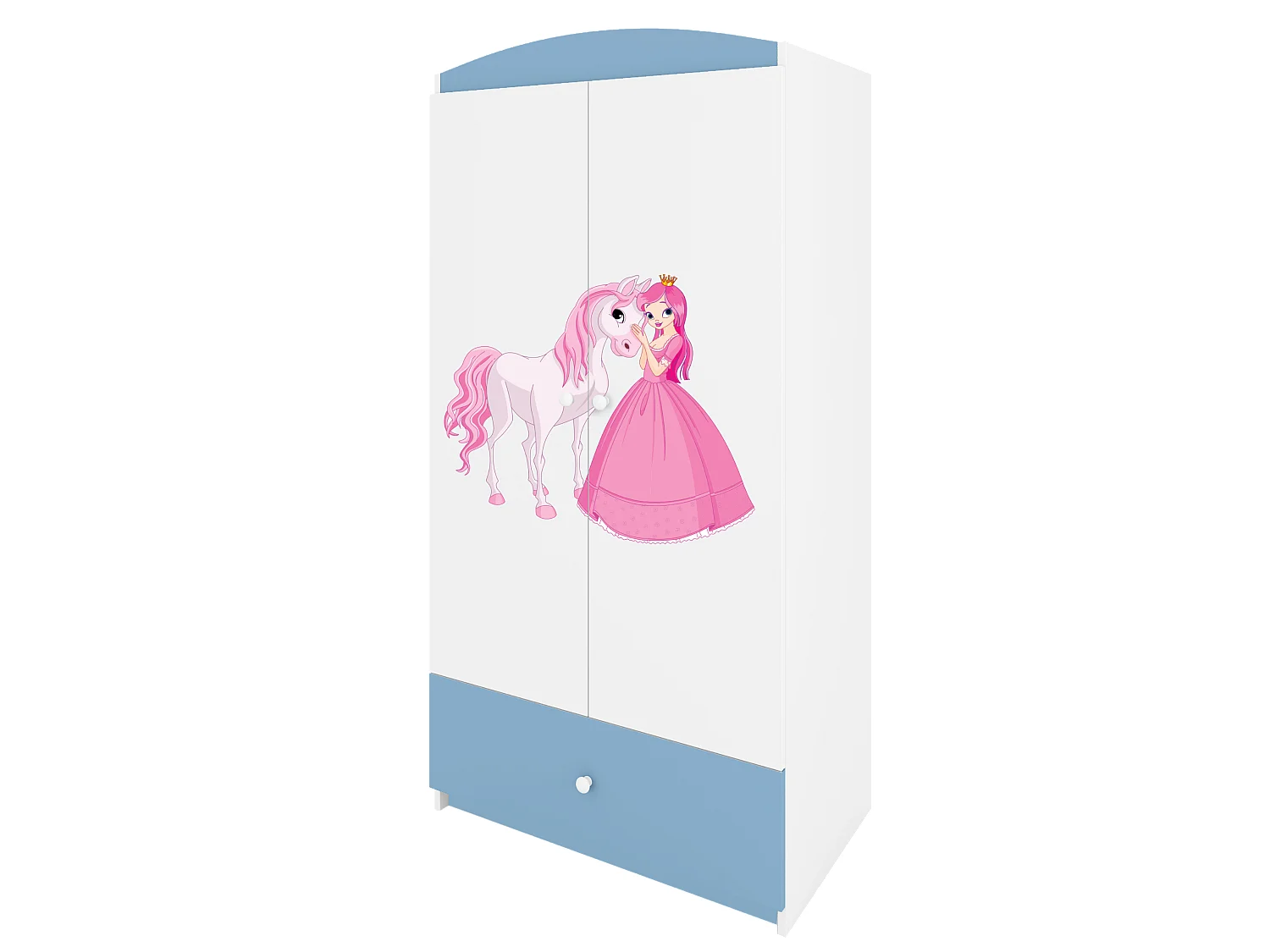 Kinderkleiderschrank Babydreams Drehtürenschrank Kleiderschrank Prinzessin I Blau