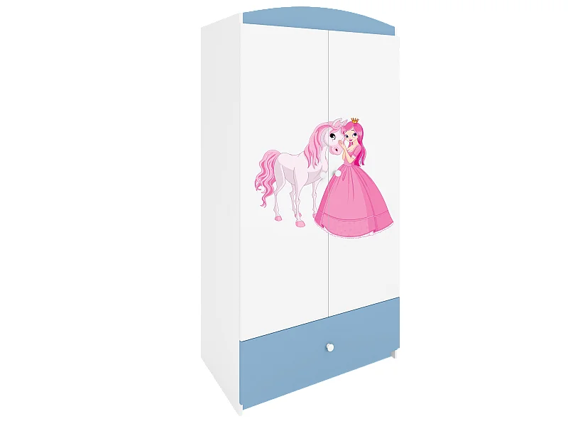 Kinderkleiderschrank Babydreams Drehtürenschrank Kleiderschrank Prinzessin I Blau