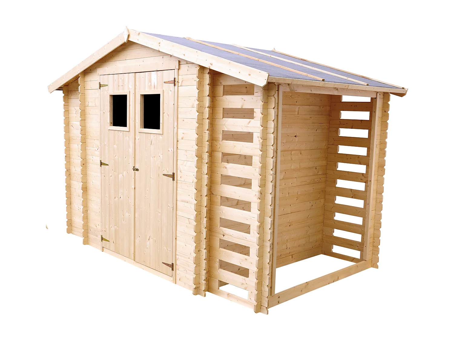 Timbela M389 - Houten tuinhuis-brandhoutschuurtje 5,41 m2 - Tuinschuurtje zonder vloer