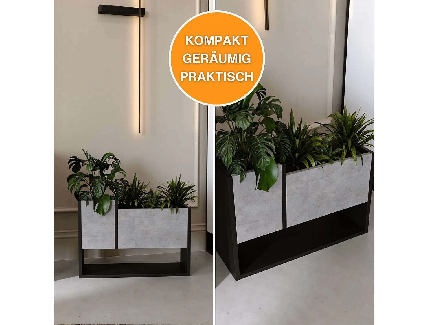 Blumenständer für Innenräume, Blumenkasten ohne Einsatz, Pflanzkasten 45x64,5x22,6cm