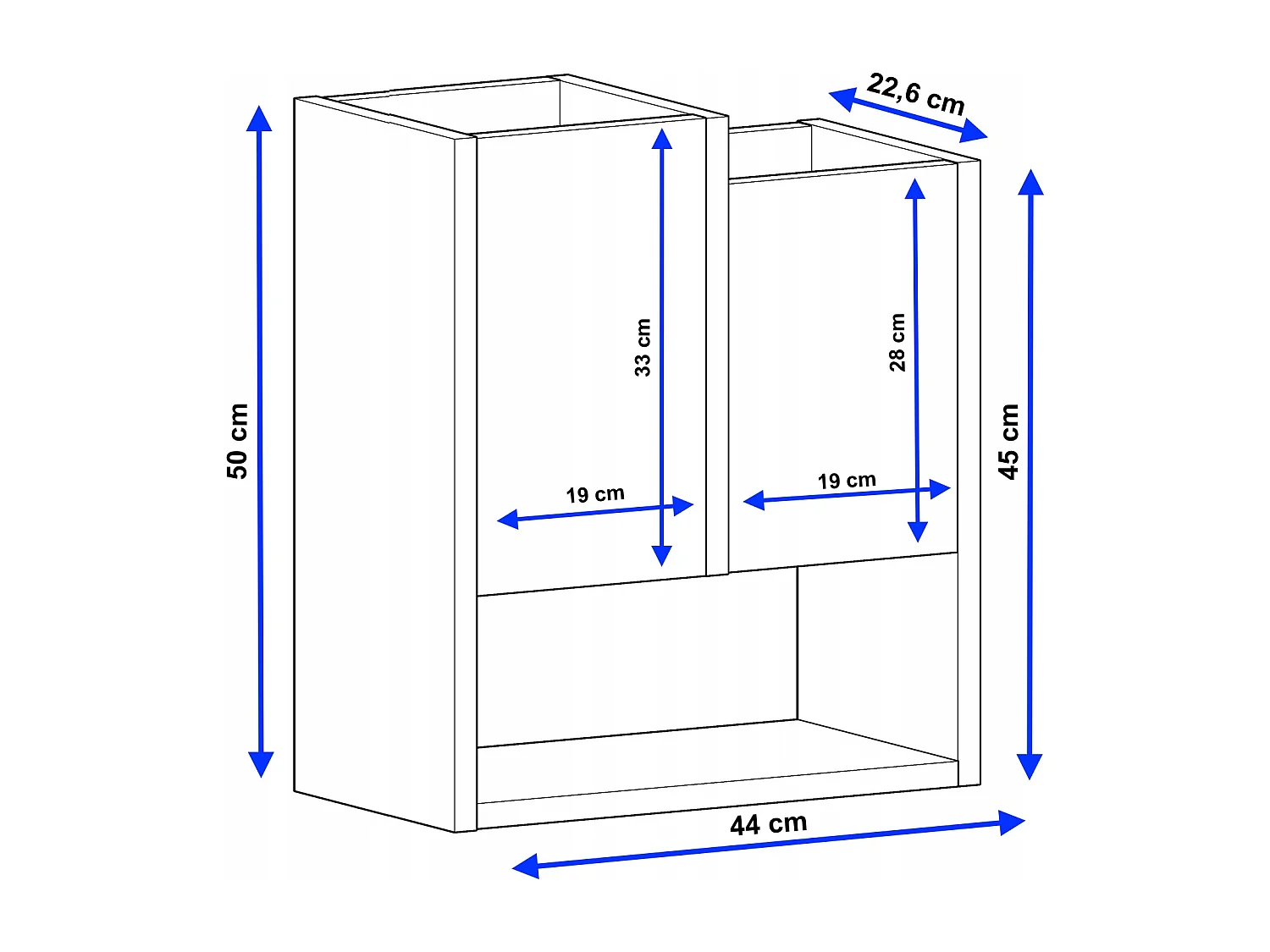 Blumenständer für Innenräume, Blumenkasten ohne Einsatz, Pflanzkasten 50x44x22,6cm