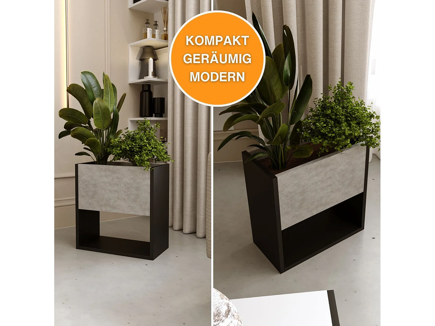 Blumenständer für Innenräume, Blumenkasten ohne Einsatz, Pflanzkasten 45x44x22,6cm