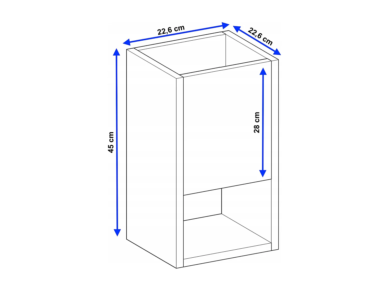Blumenständer für Innenräume, Blumenkasten ohne Einsatz, Pflanzkasten 45x22,6x22,6cm
