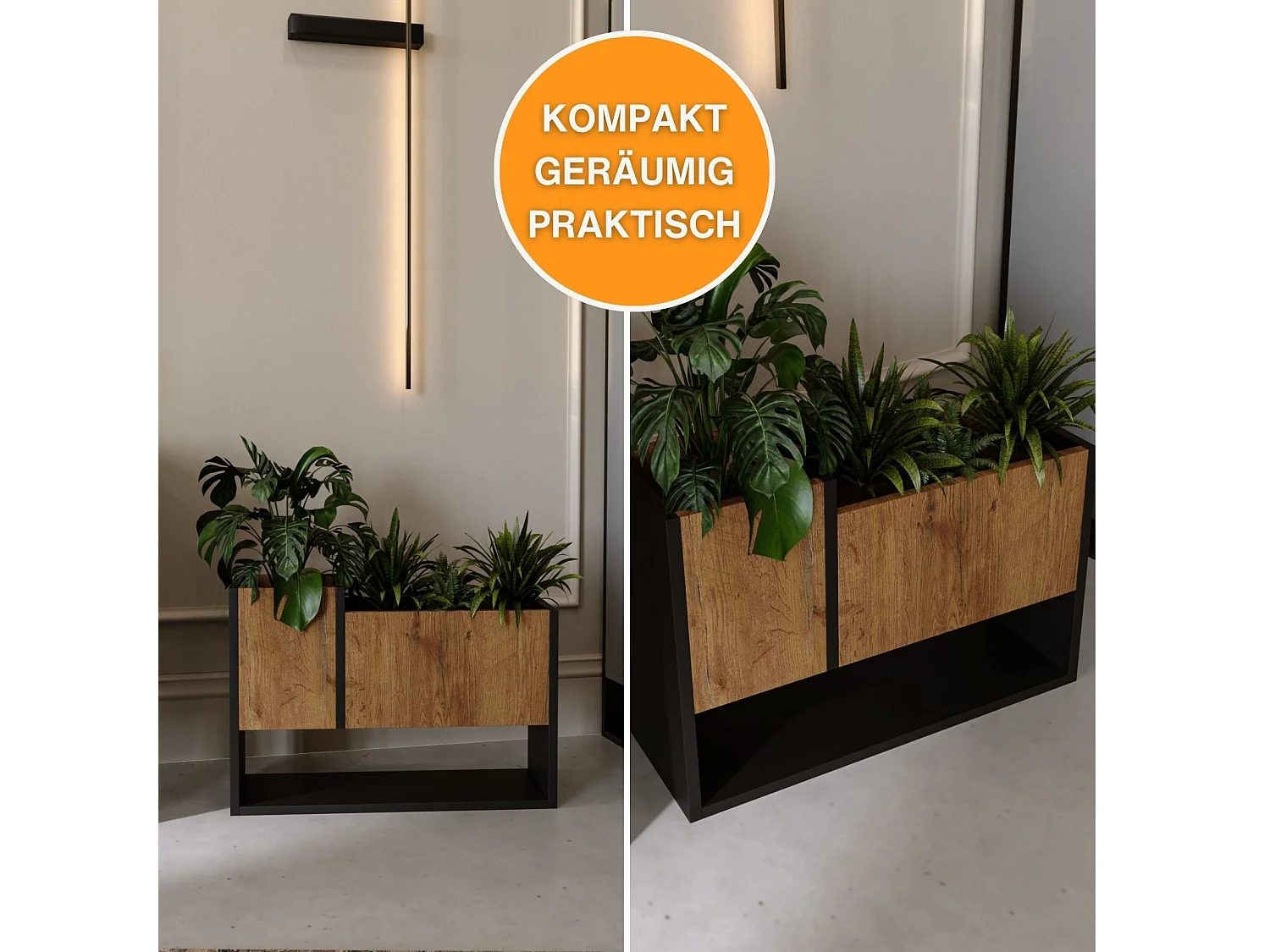 Blumenständer für Innenräume, Blumenkasten ohne Einsatz, Pflanzkasten 45x64,5x22,6cm