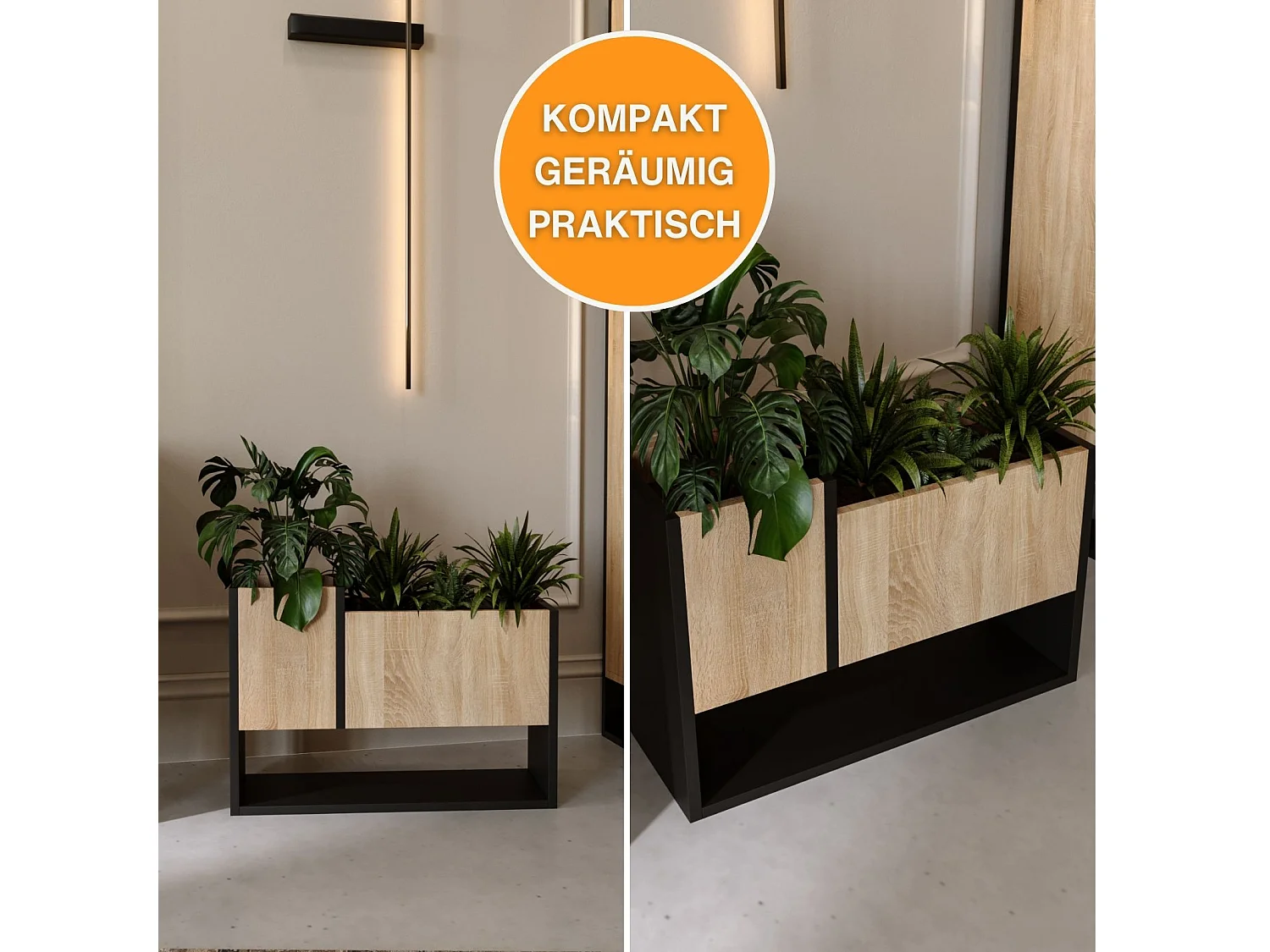 Blumenständer für Innenräume, Blumenkasten ohne Einsatz, Pflanzkasten 45x64,5x22,6cm