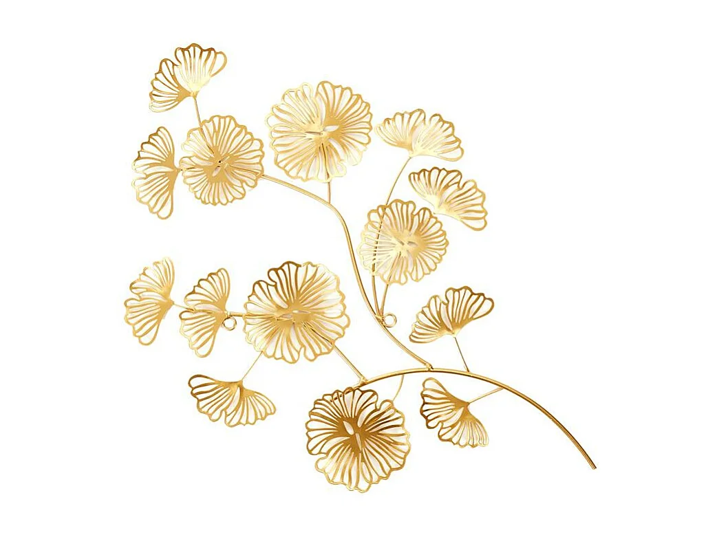 Décoration Murale en Métal "Fleur" 54cm Or