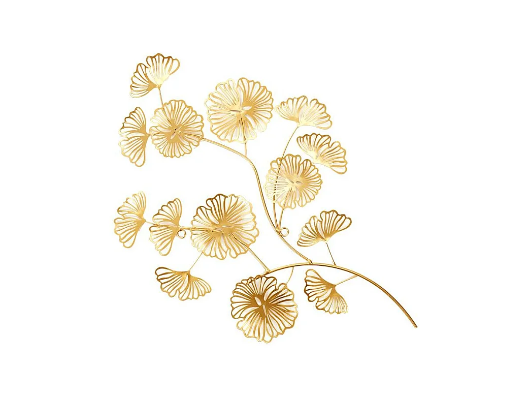 Décoration Murale en Métal "Fleur" 54cm Or