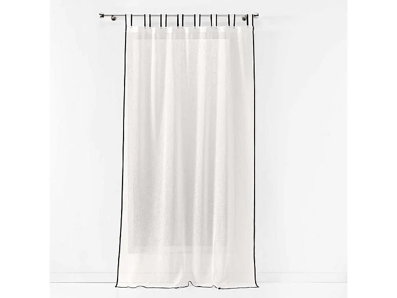 Rideau Voilage à Passants "Casalina" 140x240cm Blanc & Noir