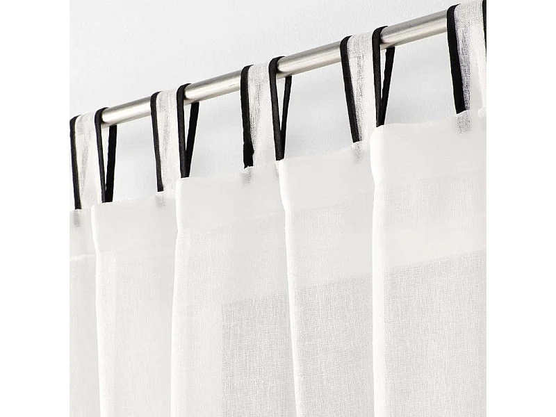 Rideau Voilage à Passants "Casalina" 140x240cm Blanc & Noir