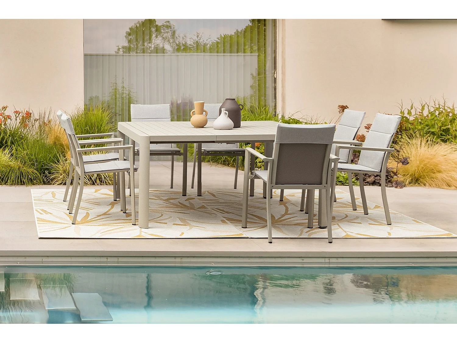 Table de jardin  carrée extensible en métal L97/149 - AVIGNON