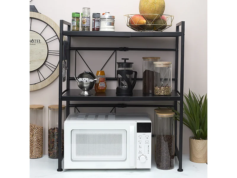 Organisateur Micro-ondes Modulable 40-60cm Noir