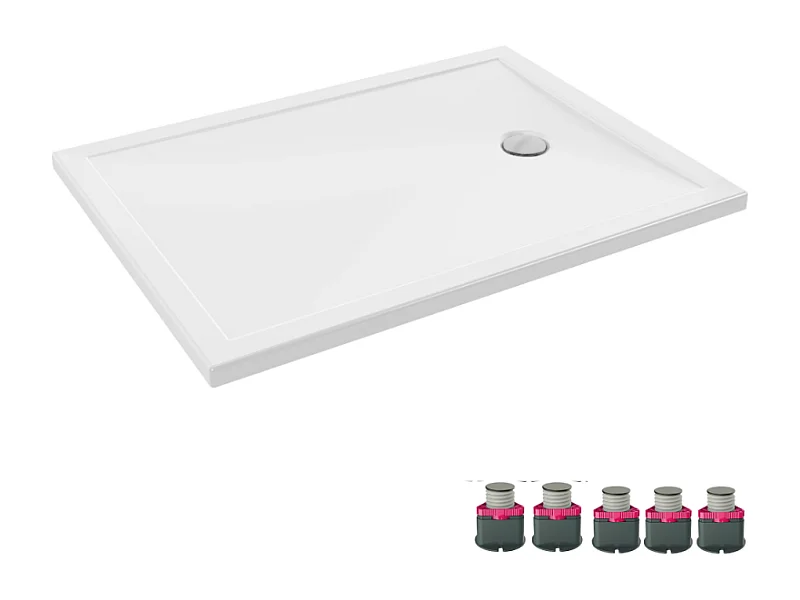 Receveur de douche 120 x 90 JACOB DELAFON Gaspard extra-plat céramique bonde à droite + Kit de réhausse