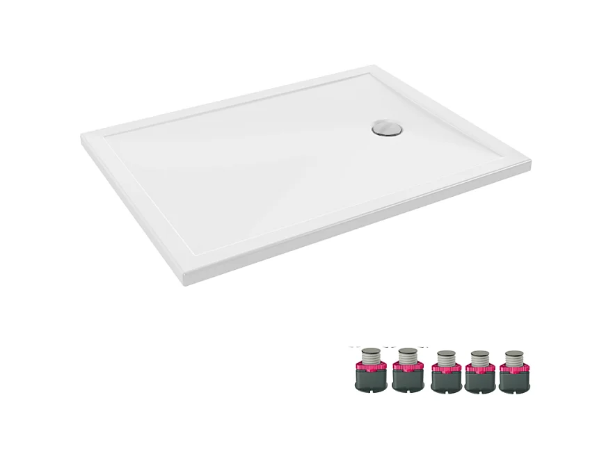 Receveur de douche 120 x 90 JACOB DELAFON Gaspard extra-plat céramique bonde à droite + Kit de réhausse