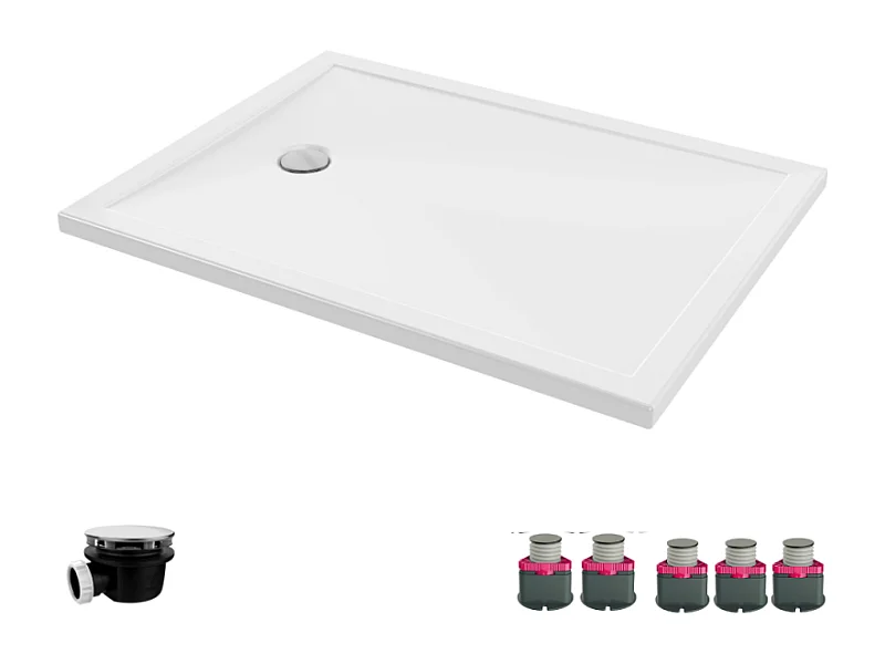 Receveur de douche 120 x 90 JACOB DELAFON Gaspard bonde à gauche + bonde + kit de réhausse