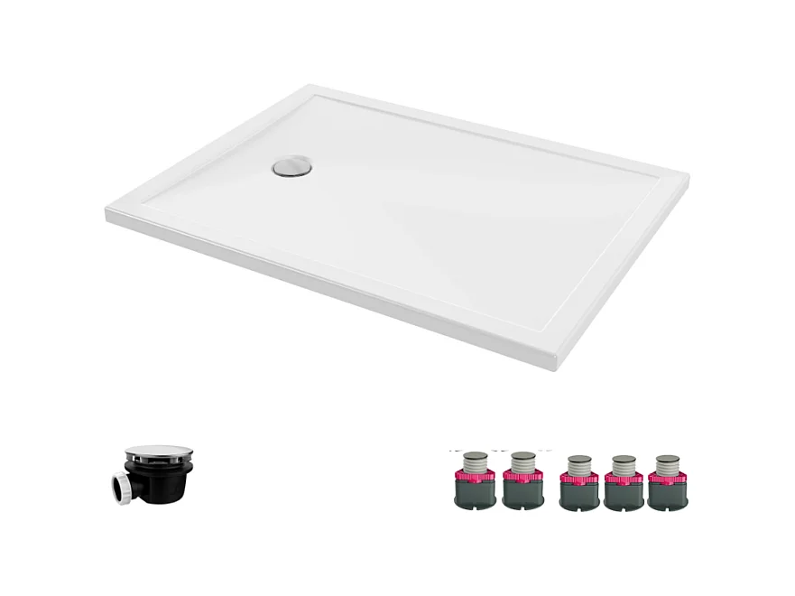 Receveur de douche 120 x 90 JACOB DELAFON Gaspard bonde à gauche + bonde + kit de réhausse