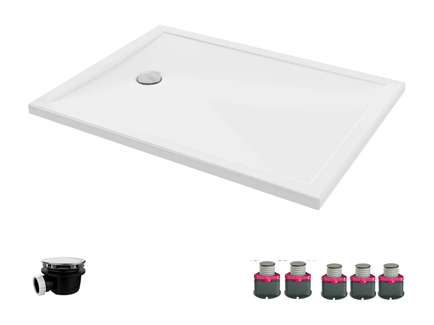 Receveur de douche 120 x 90 JACOB DELAFON Gaspard bonde à gauche + bonde + kit de réhausse