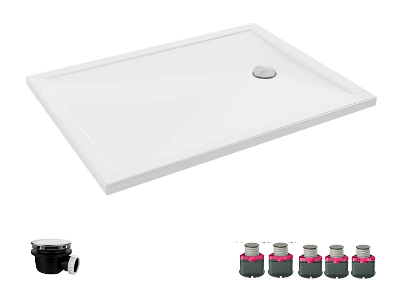 Receveur de douche 120 x 90 JACOB DELAFON Gaspard bonde à droite + bonde + kit de réhausse