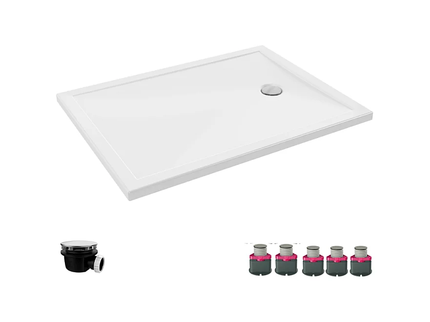 Receveur de douche 120 x 90 JACOB DELAFON Gaspard bonde à droite + bonde + kit de réhausse