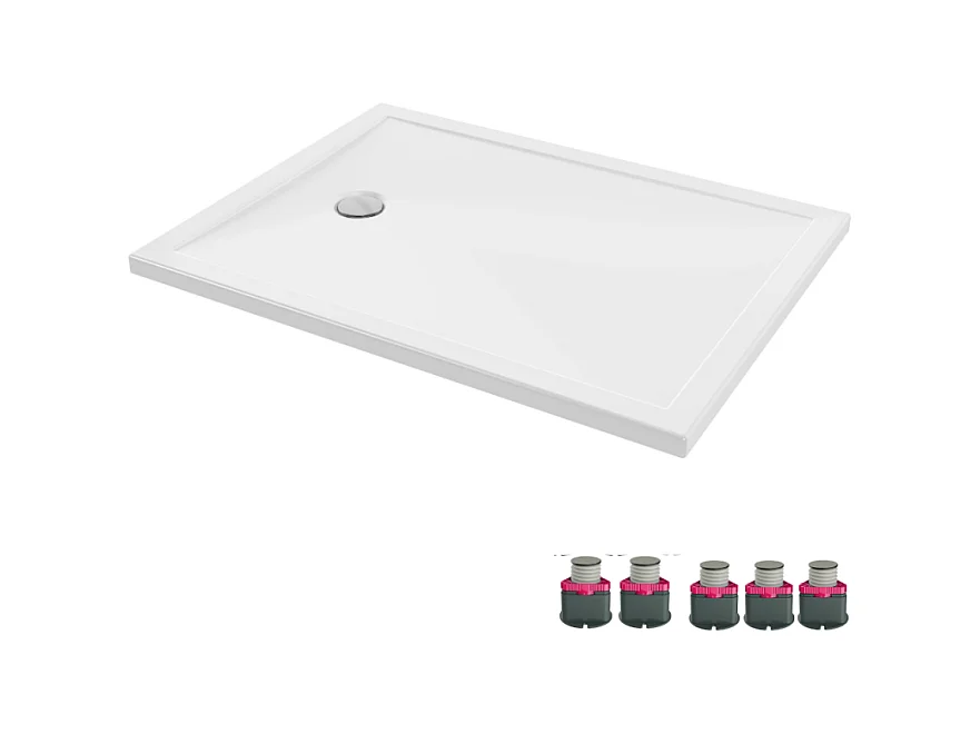 Receveur de douche 120 x 90 JACOB DELAFON Gaspard extra-plat céramique bonde à gauche + Kit de réhausse