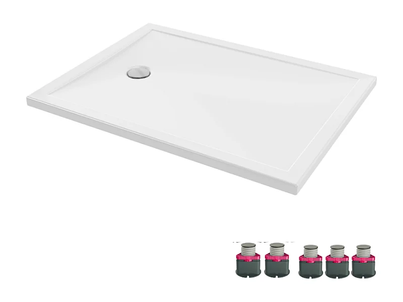 Receveur de douche 120 x 90 JACOB DELAFON Gaspard extra-plat céramique bonde à gauche + Kit de réhausse