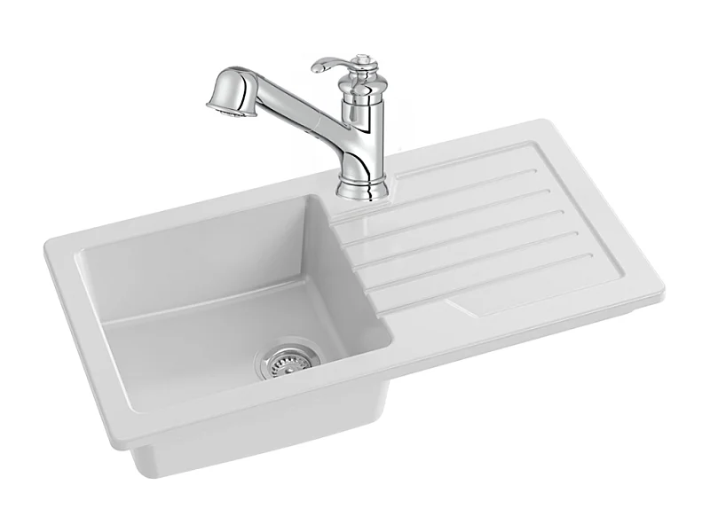 Evier à encastrer 1 bac JACOB DELAFON Gaspard + robinet cuisine Fairfaix avec douchette