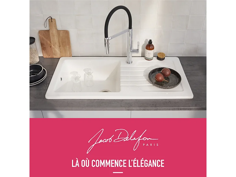 Evier à encastrer 1 bac JACOB DELAFON Gaspard