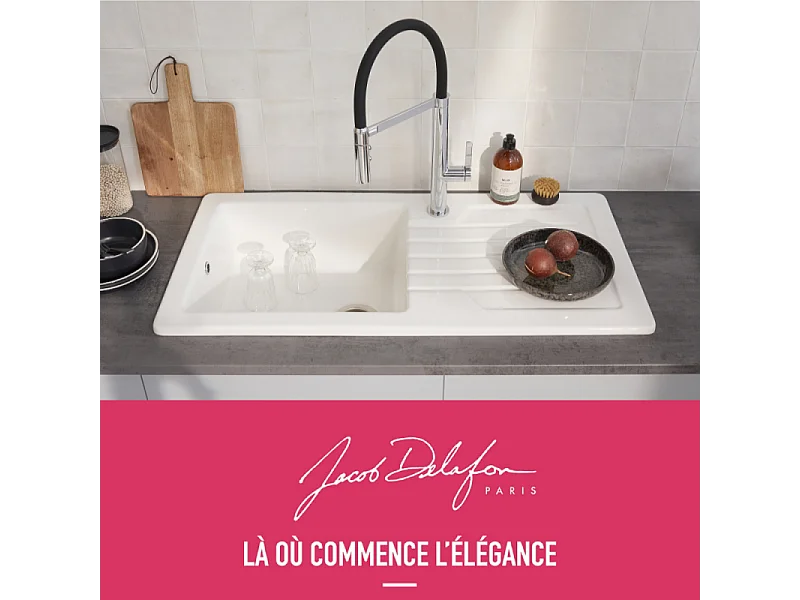 Evier à encastrer 1 bac JACOB DELAFON Gaspard
