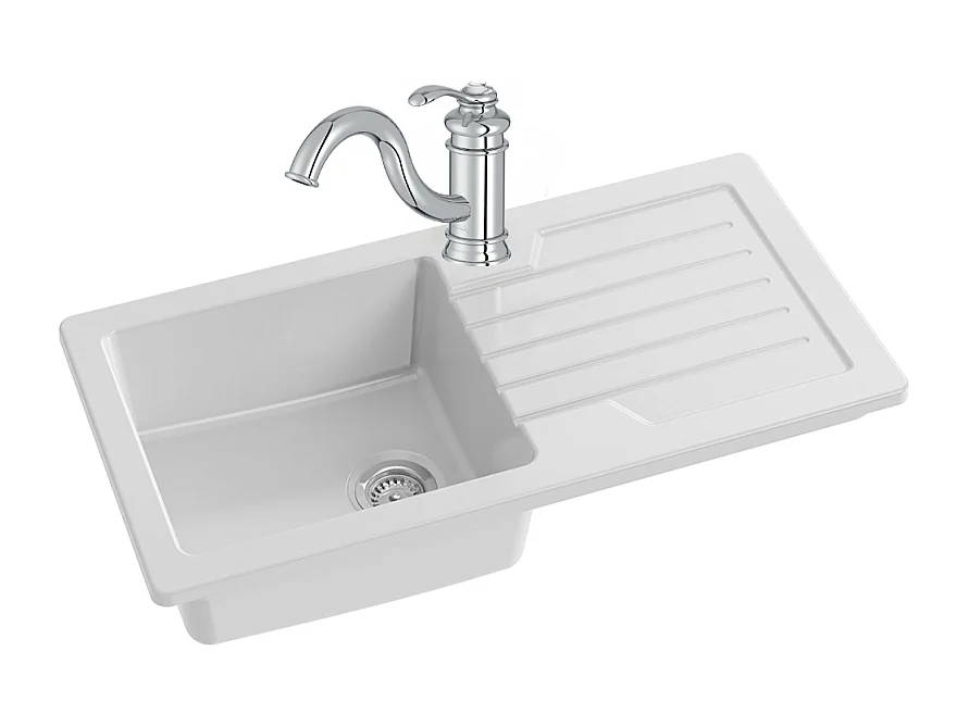 Evier à encastrer 1 bac JACOB DELAFON Gaspard + robinet cuisine Fairfax