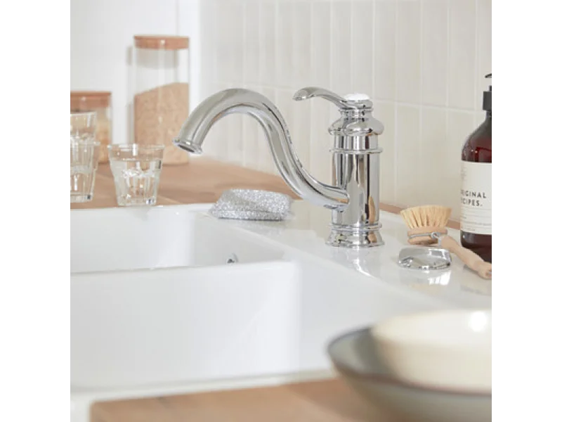 Evier à encastrer 1 bac JACOB DELAFON Gaspard + robinet cuisine Fairfax