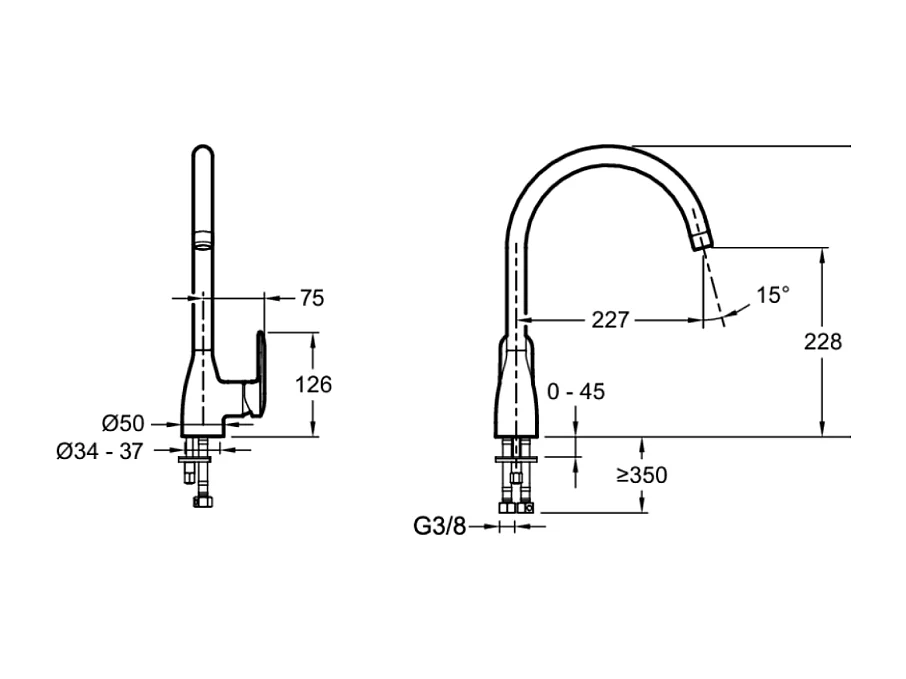 Evier à encastrer 1 bac JACOB DELAFON Gaspard + robinet cuisine Kumin