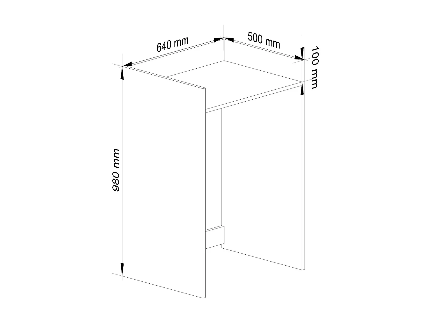 Meuble pour lave-linge AKORD FIN Noir 64 cm 1 étagère 64x50x98 cm
