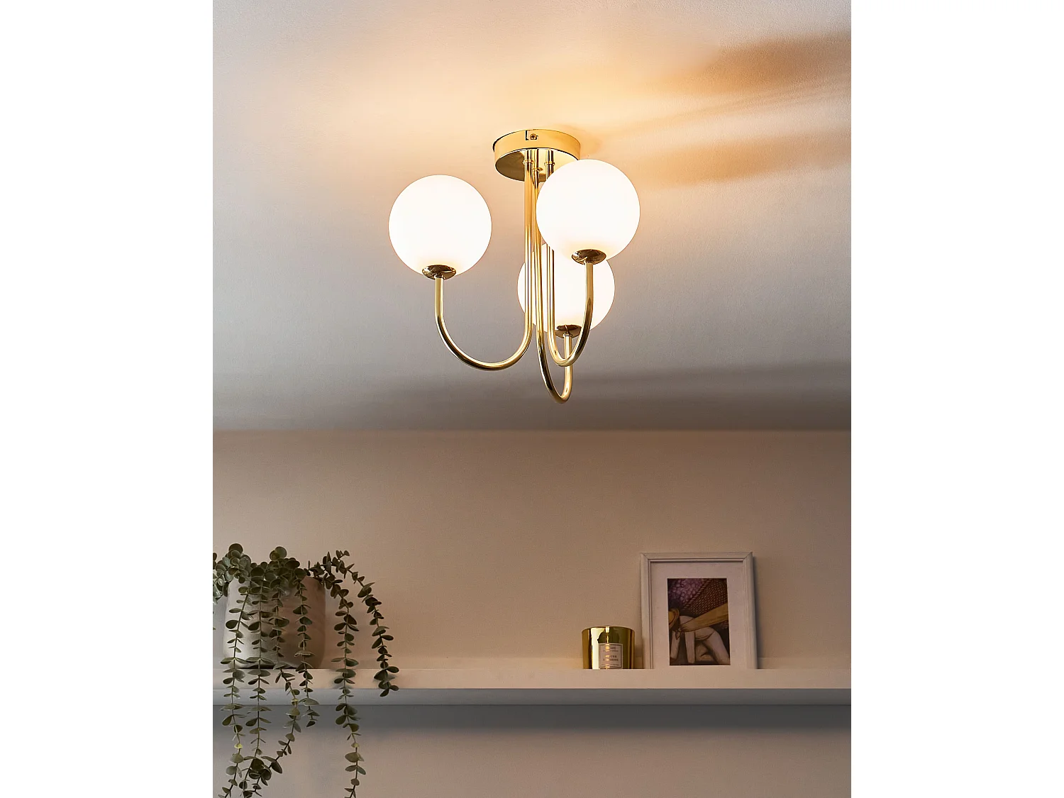 Plafondlamp SHIRE Glas Wit