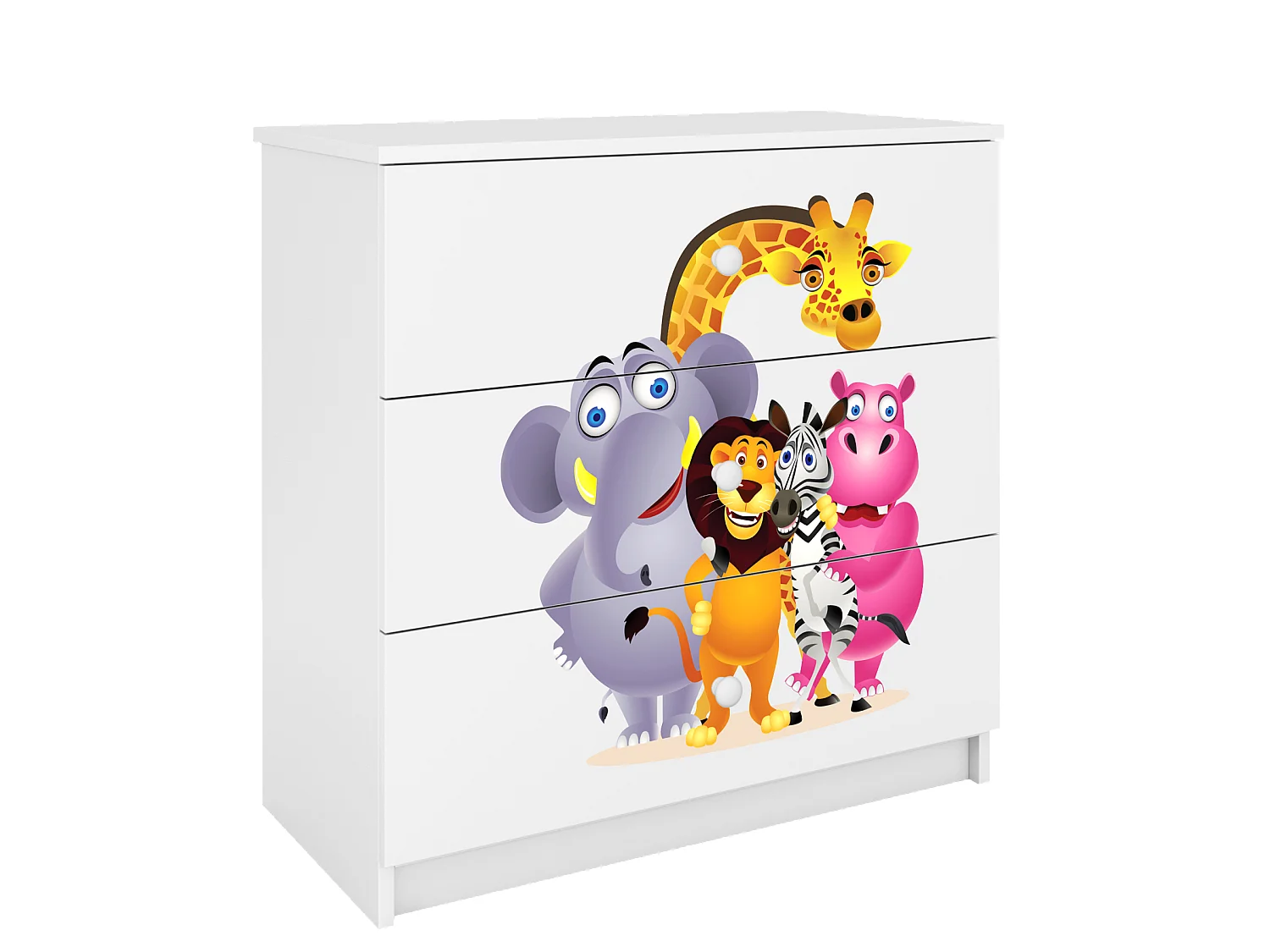 Comò Bambini ZOO Bianco Babydreams 3 Cassetti
